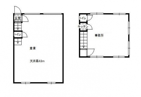 【貸倉庫事務所（東端区画）】大阪府箕面市小野原東