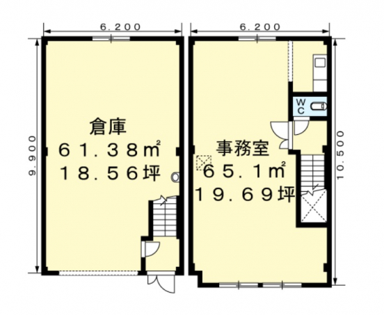 【貸倉庫付事務所】大阪府茨木市野々宮