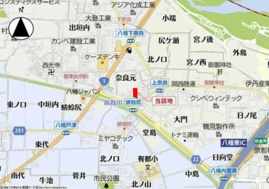 【貸土地】京都府八幡市下奈良奈良元