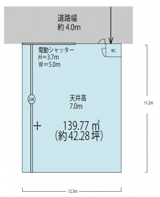 【貸倉庫・工場】大阪府大阪市淀川区田川北