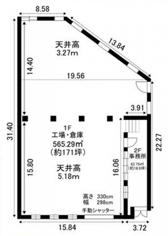 【貸倉庫・工場】大阪府大阪市西淀川区野里