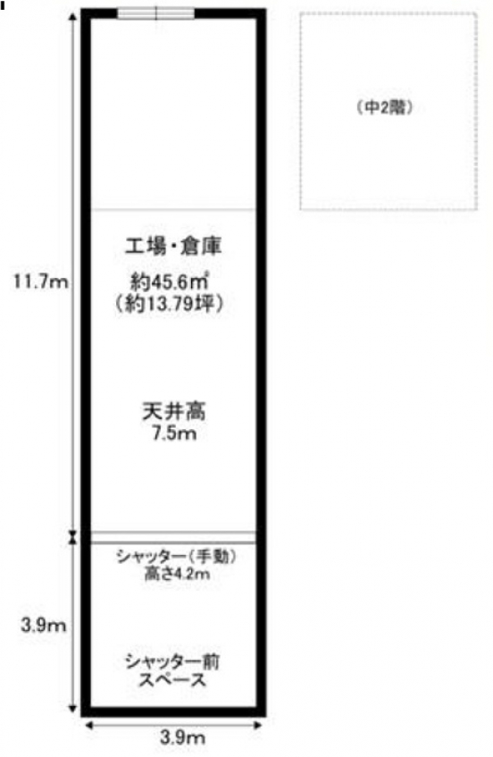 【貸倉庫・工場】大阪府大阪市西淀川区姫島(B)