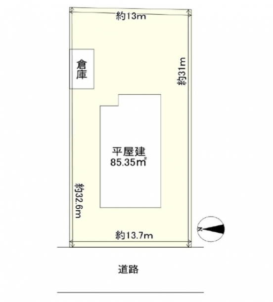 【貸土地】大阪府八尾市曙川東（平屋建物付き）