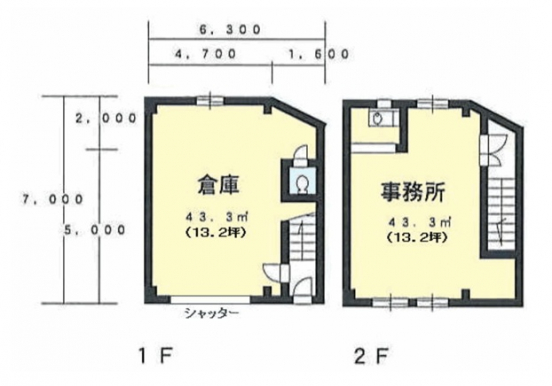 【貸倉庫・事務所】大阪府枚方市田口